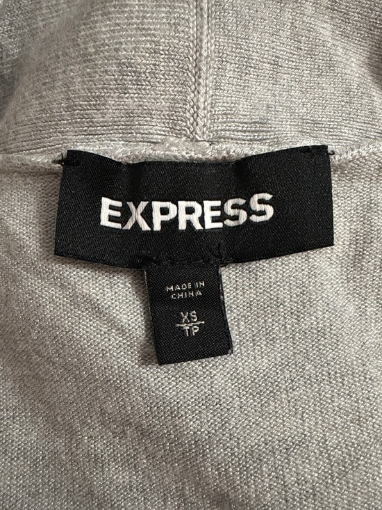 Express Gray and Black Striped Open-Front Cardigan | Size XS - Picture 4 of 5